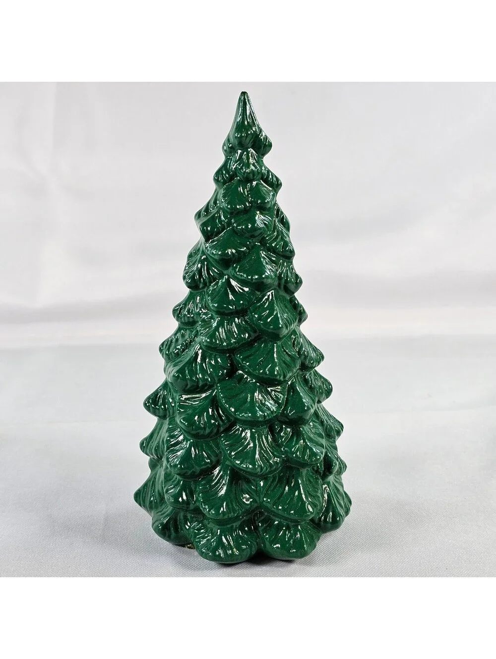 Vintage Ceramic Christmas Trees Green Red Holiday Decor